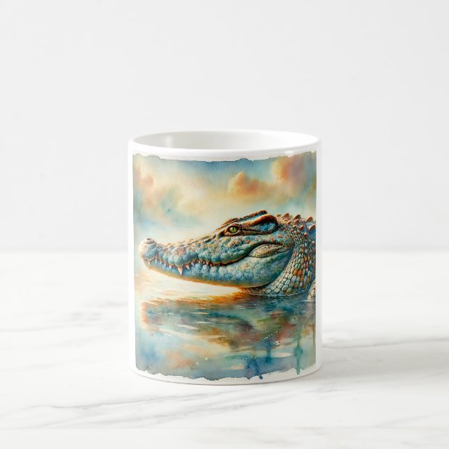 Nile crocodile 060924AREF104 - Watercolor Coffee Mug (Center)