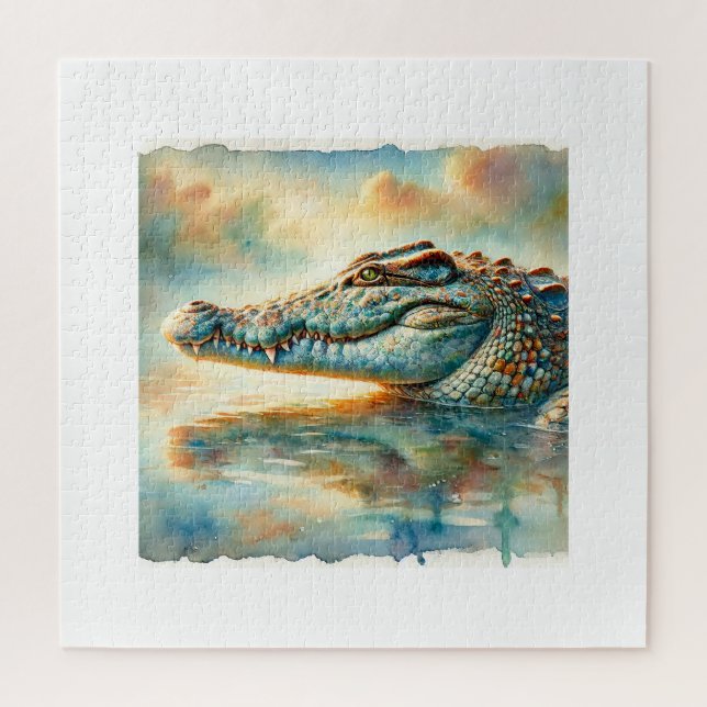 Nile crocodile 060924AREF104 - Watercolor Jigsaw Puzzle (Vertical)