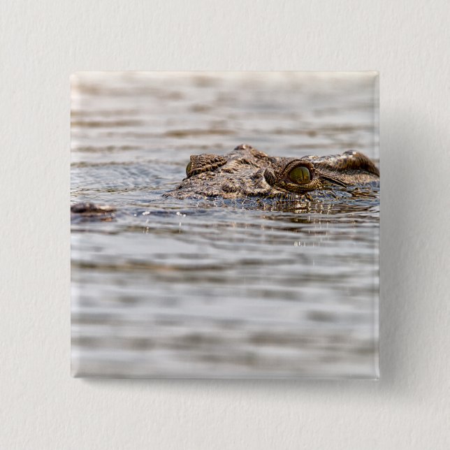 Nile Crocodile 15 Cm Square Badge (Front)
