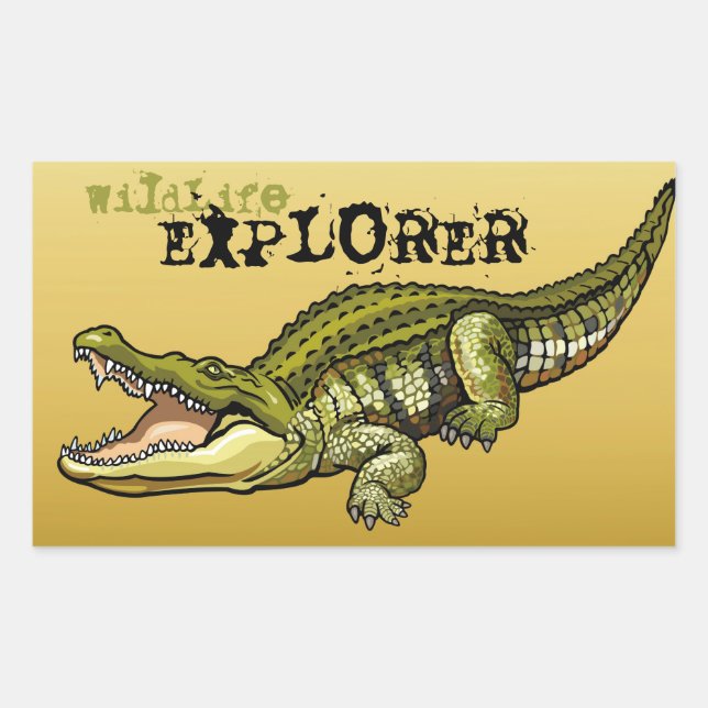 nile crocodile rectangular sticker (Front)