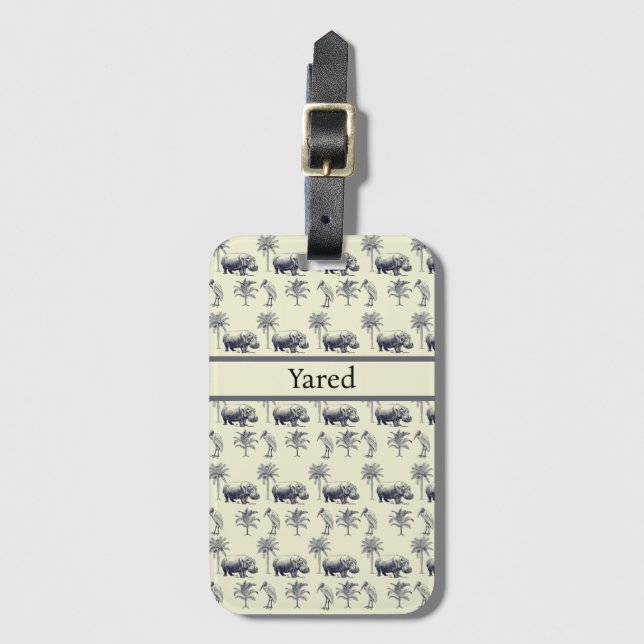 Nile River Botanical Pattern, custom Luggage Tag (Front Vertical)