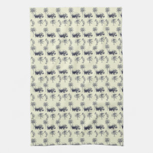 Nile River Botanical Pattern Tea Towel