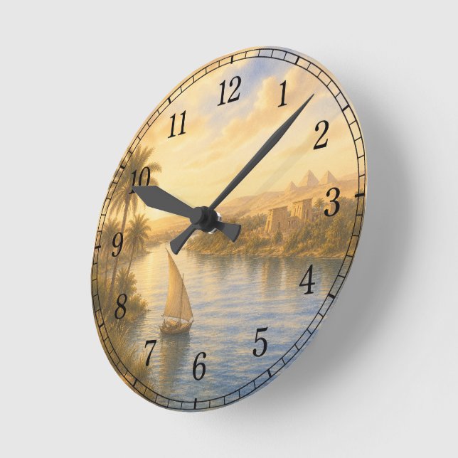Nile River Wall Clock — Landscape Design (Angle)