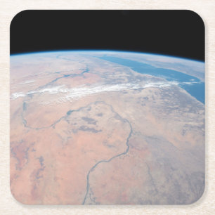 Nile River Winding Northward Next To The Red Sea Square Paper Coaster