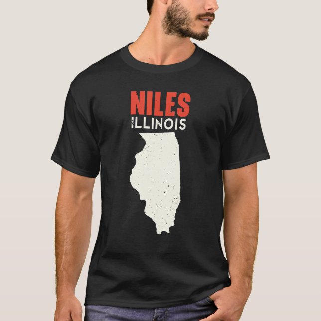 Niles Illinois USA State America Travel Illinoisan T-Shirt (Front)