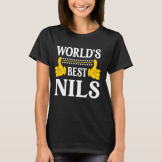 Nils Personal Name Funny First Name World's Best N T-Shirt