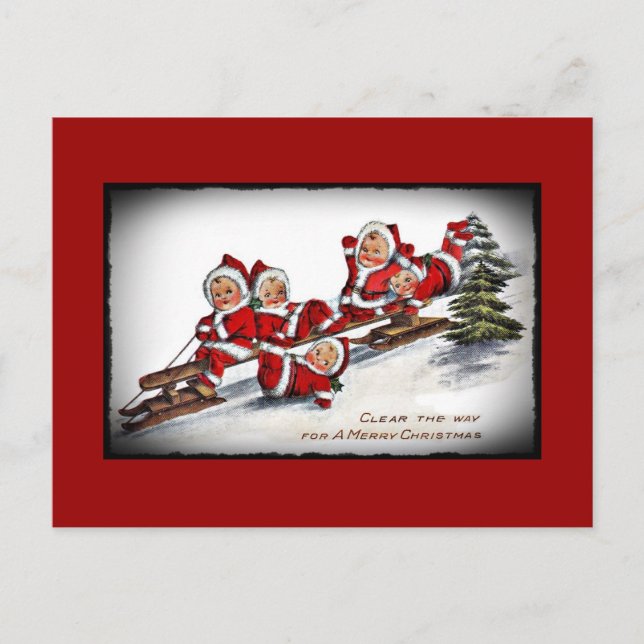 Nimblie Nicks Ride a Sled Postcard (Front)