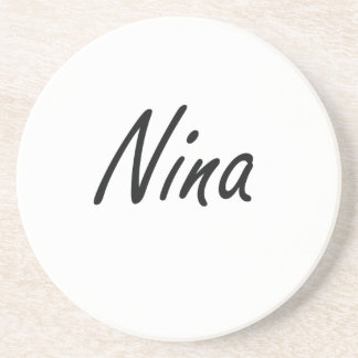 Nina artistic Name Design Coaster
