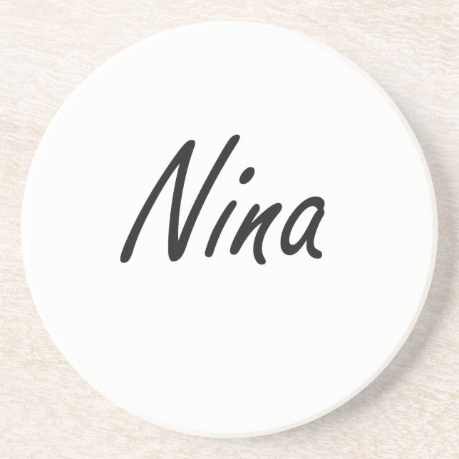 Nina artistic Name Design Coaster (Front)