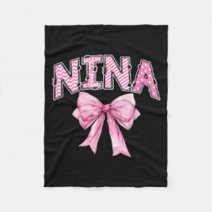 Nina Birthday Girl Matching Coquette nk Bow Fleece Blanket
