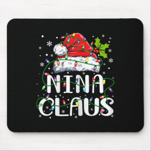 Nina Claus Christmas Santa Hat Matching Family Xma Mouse Pad