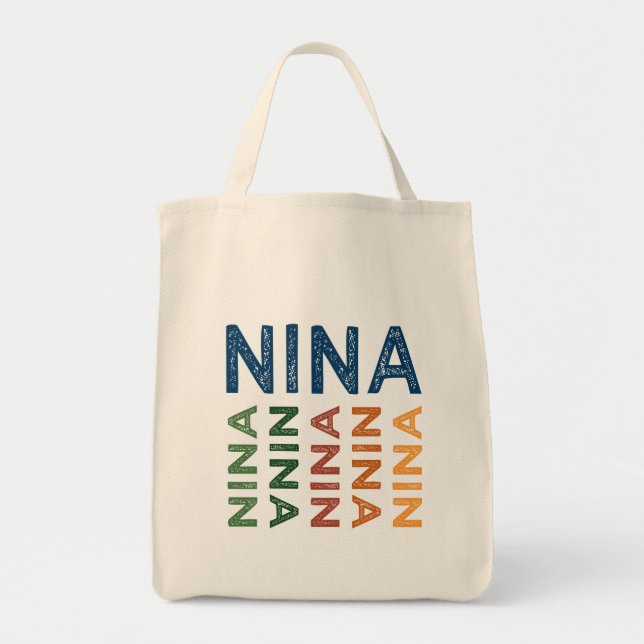 Nina Cute Colourful Tote Bag (Front)