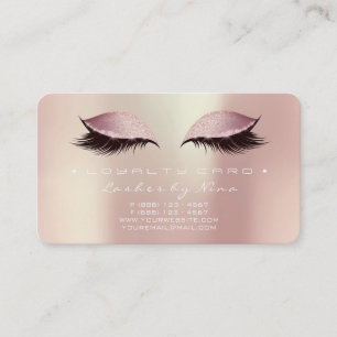 Nina Loyalty Card 6 Beauty Lashes Rose Pink Gold