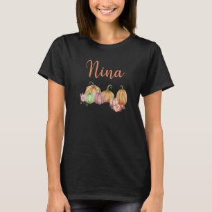 Nina Of Little Pumpkin First Birthday Autumn Pumpk T-Shirt