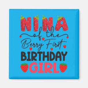 Nina Of The Berry First Birthday Girl Strawberry Magnet