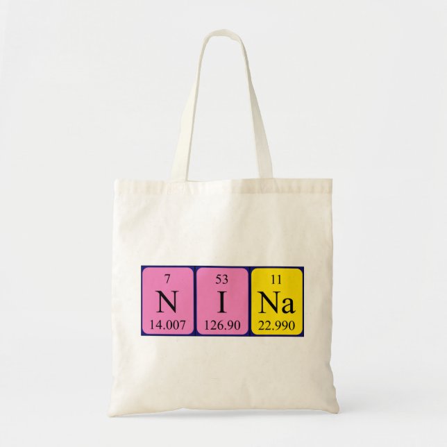 Nina periodic table name tote bag (Front)