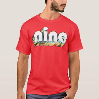 Nina Retro Rainbow Typography Faded Style T-Shirt