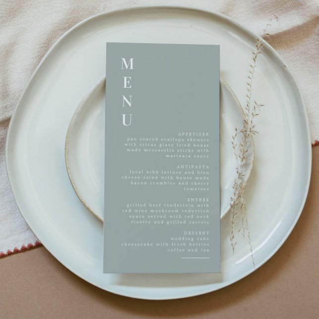 NINA Sage Green Boho Modern Minimalist Menu (Creator Uploaded)