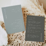 NINA Sage Green Minimal Bohemian Wedding Program<br><div class="desc">This wedding program features a sage green colouring paired with a modern minimalist layout. It's the perfect invitation for your bohemian desert or rustic earth tone event.</div>