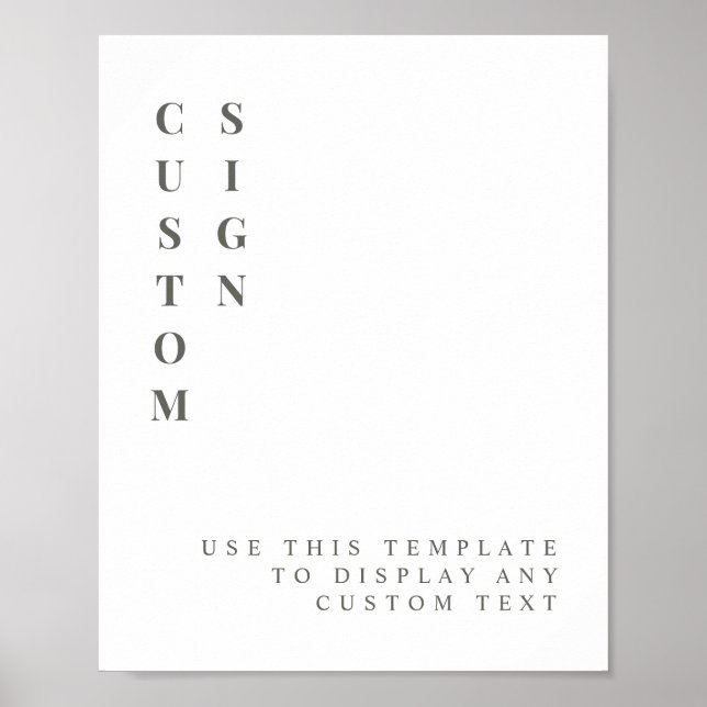 NINA Sage Green Minimalist Custom Editable Sign (Front)
