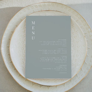 NINA Sage Green Modern Minimalist Boho Menu Invitation