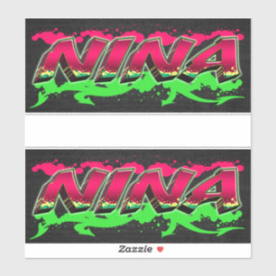 Nina Vorname Name Graffiti Aufkleber Sticker