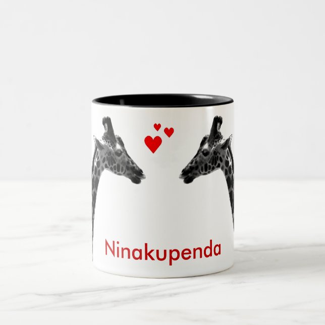 Ninakupenda "I love you" giraffe mug (Center)