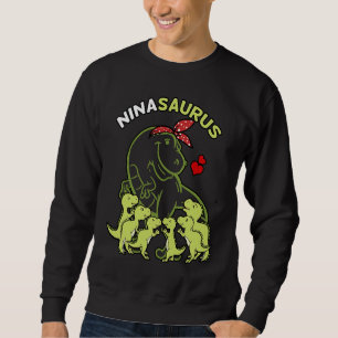 Ninasaurus Nina 6 Kids Dinosaur Mother's Day Sweatshirt