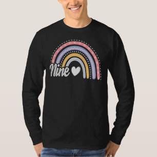 Nine 9 Years Old Ninth 9th Birthday Girl Cute Rain T-Shirt