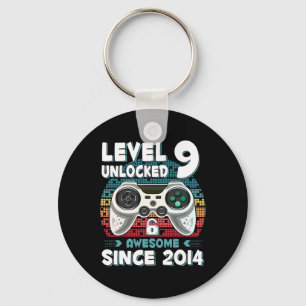 Nine 9yr Bday Son Boy Funny Gamer 9th 9 Year Old B Key Ring