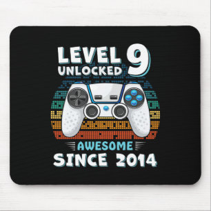 Nine 9yr Bday Son Boy Funny Gamer 9th 9 Year Old B Mouse Pad