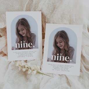 Nine Arched Photo Birthday Invitation