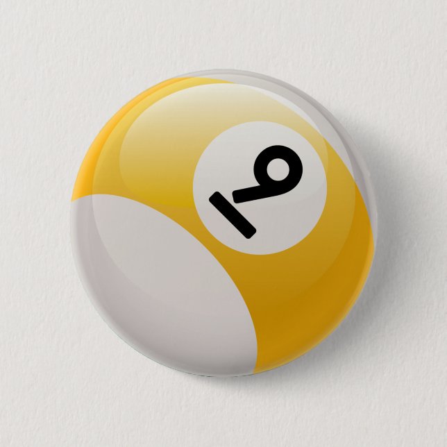 NINE BALL 6 CM ROUND BADGE (Front)