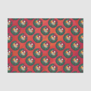 Nine Ball in Christmas Wreath Pattern on Red Tissue Paper