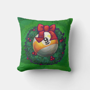 Nine Ball in Wreath on Green Cushion