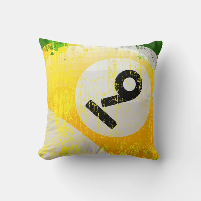 Nine Ball Throw Pillow (Front)