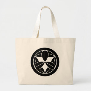 Nine bamboo leaves in a circle large tote bag