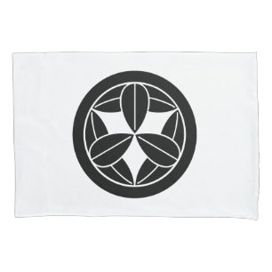 Nine bamboo leaves in a circle pillowcase