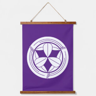 Nine bamboo leaves in bamboo circle Golf Balls Hanging Tapestry