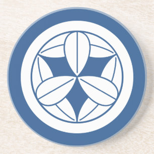 Nine bamboo leaves in circle coaster