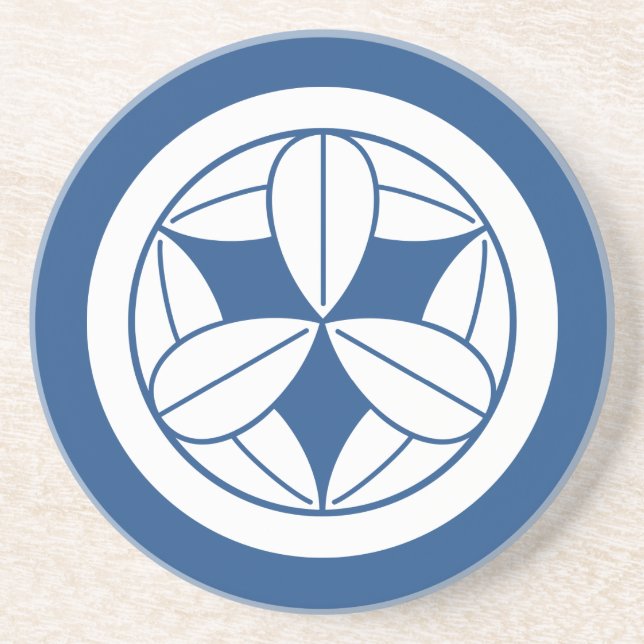 Nine bamboo leaves in circle coaster (Front)