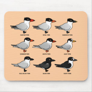 Nine Birdorable Terns (labelled) Mouse Pad