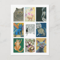 Nine Cats Multiple Artists Illustration