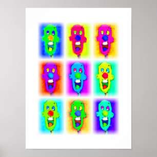 Nine Colourful Bald Clowns: Poster