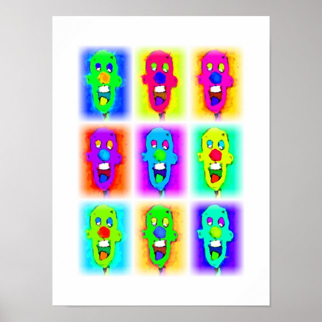 Nine Colourful Bald Clowns: Poster (Front)