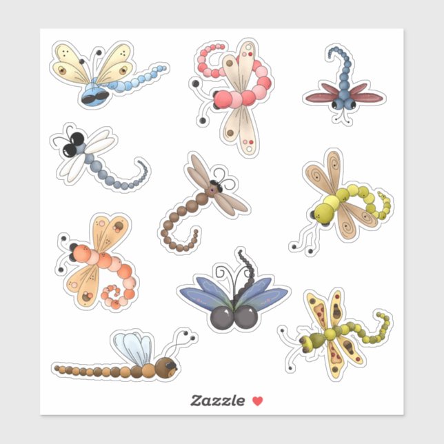 Nine Colourful Dragonflies Vinyl (Sheet)