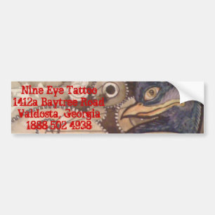 nine Eye Tattoo Bumper Sticker Raven