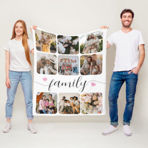 Nine Family Photo Keepsake Gift Set Fleece Blanket