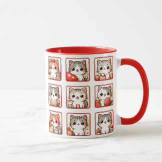 Nine Feline Emotions Mug
