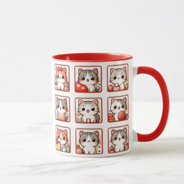 Nine Feline Emotions Mug (Right)